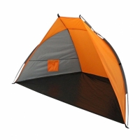 Cort plaja semideschis, pliabil, 210 x 115 cm, portocaliu cu gri, Vivo BB-TN130